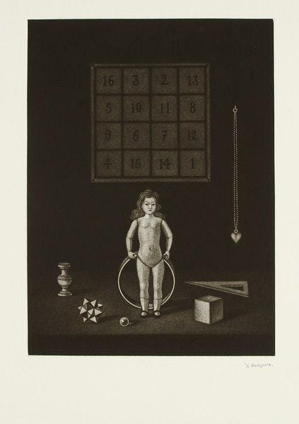 Kiyoshi Hasegawa (1891-1980)
Nature morte à la poupée. 1960. Manière noire. 262 x 360. R. 315. Parfaite épreuve sur vélin, revêtue du timbre de l?atelier. Toutes marges.