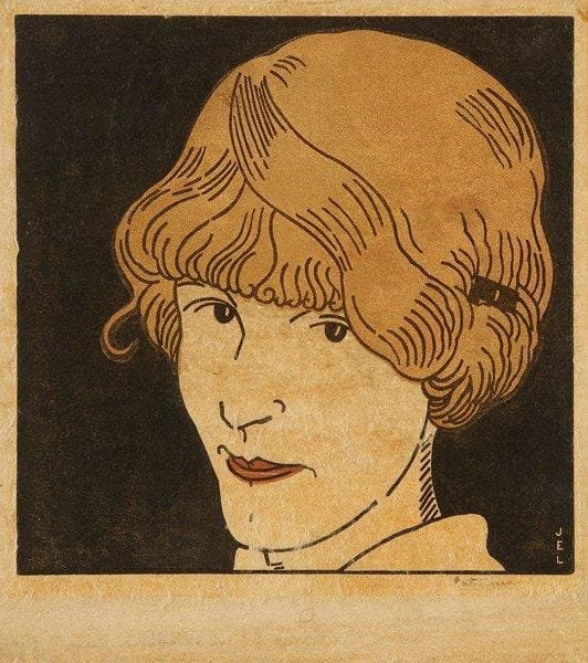 Jean-Emile LABOUREUR (1877-1943)
Masque aux cheveux d?or. 1912. Bois gravé. 174 x 175. L. 671. Impression en couleurs et en bronze doré pour la chevelure. Bonne épreuve sur japon, lavée et frottée, signée à la mine de plomb (signature presque effacée). Bonnes marges. Rare. Tirage à 38 épreuves.