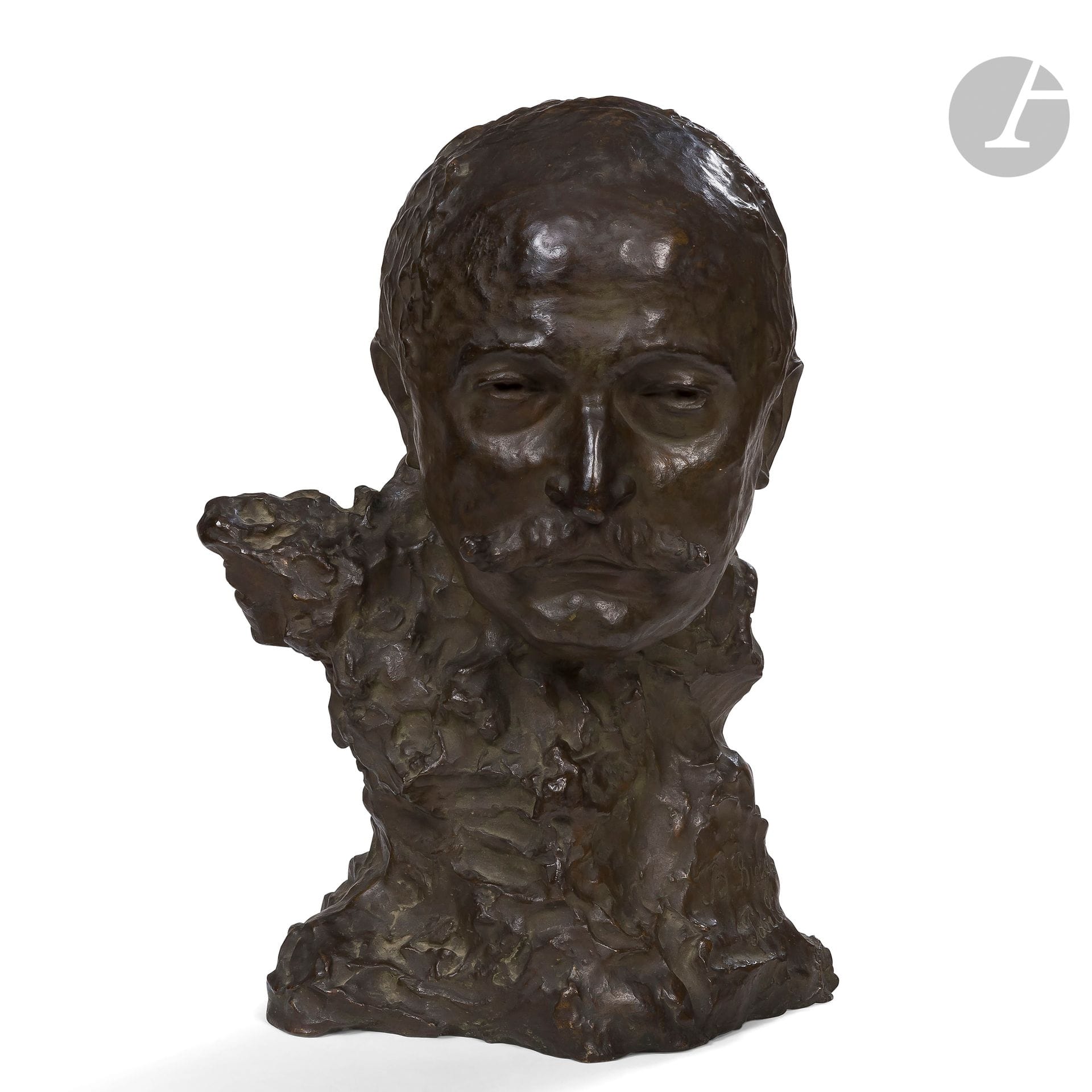 BOLESLAS BIEGAS (1877-1954) (BOLESLAW BIEGALSKI, DIT)
Baron Henryk Trutschel (1844-1928) protecteur et mécène de l’artiste, le modèle conçu en [1902], notre épreuve réalisée avant 1906, pièce unique, présentée à la Galerie des Artistes Modernes, Paris, 1908
Portrait sculpté ; l’arrière creux.
Épreuve en bronze à patine brun nuancé.
Signé et situé B. BIEGAS - Paris vers la base sur le côté droit.
Hauteur : 46,5 cm

Provenance :
Collection américaine.

Important :
Un avis d’inclusion dans le catalogue raisonné du Comité Biegas avec le soutien de la Société Historique et Littéraire Polonaise (SHLP), signé par Monsieur Xavier Deryng et Madame Anna Czarnocka, sera remis à l’acquéreur.

Expositions : 
- Bolesław Biegas - Musée municipal, Kiev, 1905. Le plâtre de notre œuvre présenté lors de cette manifestation.
- Bolesław Biegas - Galerie des Artistes Modernes, Paris, 1908. Notre œuvre présentée lors de cette manifestation et portant le N° 47 du catalogue.

Bibliographie :
- Boleslas Biegas ; sculpteur et peintre - Album, éditions Louis Theuveny, 1906. Le plâtre de notre œuvre reproduit page 27.
- Xavier Deryng – Bolesław Biegas – Catalogue de l’exposition organisée du 31 mai au 30 août 1992 au Trianon de Bagatelle, Boulogne-Billancourt. Éditions de la Société Historique et Littéraire Polonaise (SHLP), Paris, 1992. Boleslas Biegas, Henry et Jadwiga Trutschel et le plâtre d’atelier de notre œuvre figurant sur une photographie d’époque reproduite page 16 ; une autre photographie ancienne du plâtre d’atelier de notre œuvre à côté de l’artiste (exposition de Kiev, 1905) reproduite page 249. Notre œuvre figurant sur une photographie d’époque, avec l’artiste s’accoudant sur la sellette la recevant, reproduite page 226.