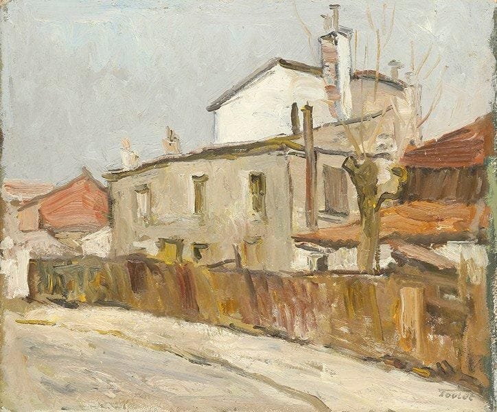 Louis-Edouard TOULET (1892-1967)
Maison à la palissade Huile sur carton Porte le cachet de la signature en bas à droite. 38 x 46 cm