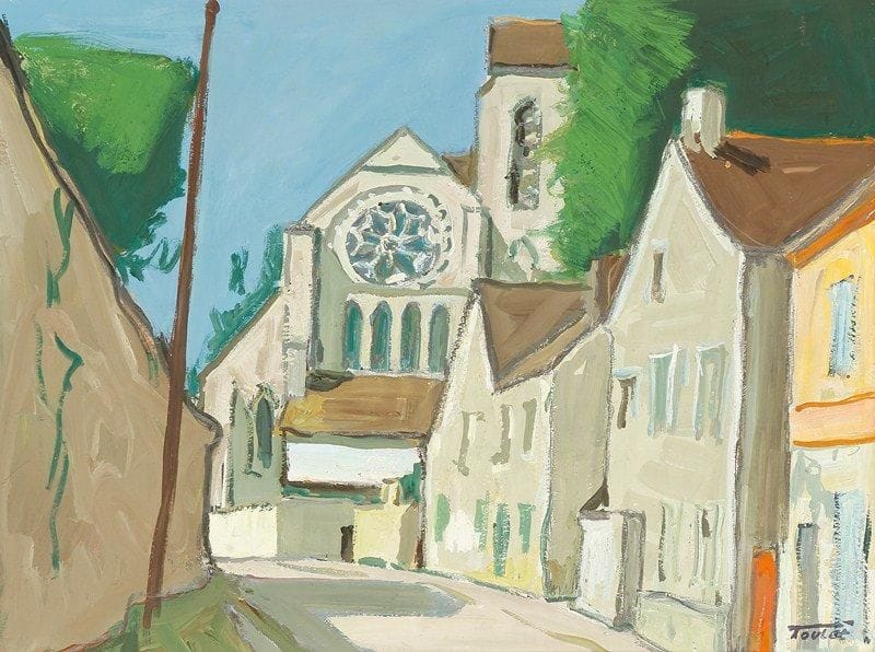 Louis-Edouard TOULET (1892-1967)
Alfortville, auberge de la Couronne Gouache Porte le cachet de la signature en bas à droite. 36 x 48 cm