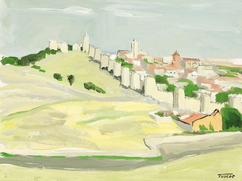 Louis-Edouard TOULET (1892-1967)
Les remparts de la ville Gouache Porte le cachet de la signature en bas à droite. 36 x 48 cm