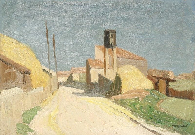 Louis-Edouard TOULET (1892-1967)
Le village en été Huile sur panneau Porte le cachet de la signature en bas à droite.  38 x 55 cm