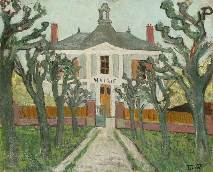 Louis-Edouard TOULET (1892-1967)
La mairie Huile sur isorel Signée en bas à droite. 50 x 61 cm