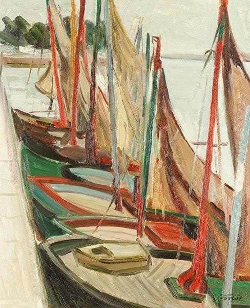 Louis-Edouard TOULET (1892-1967)
Les bateaux au port Huile sur isorel Porte le cachet de la signature en bas à droite. 46 x 38 cm