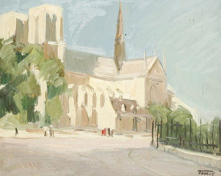 Louis-Edouard TOULET (1892-1967)
Notre-Dame de Paris Huile sur panneau Porte le cachet de la signature en bas à droite.  38 x 46 cm