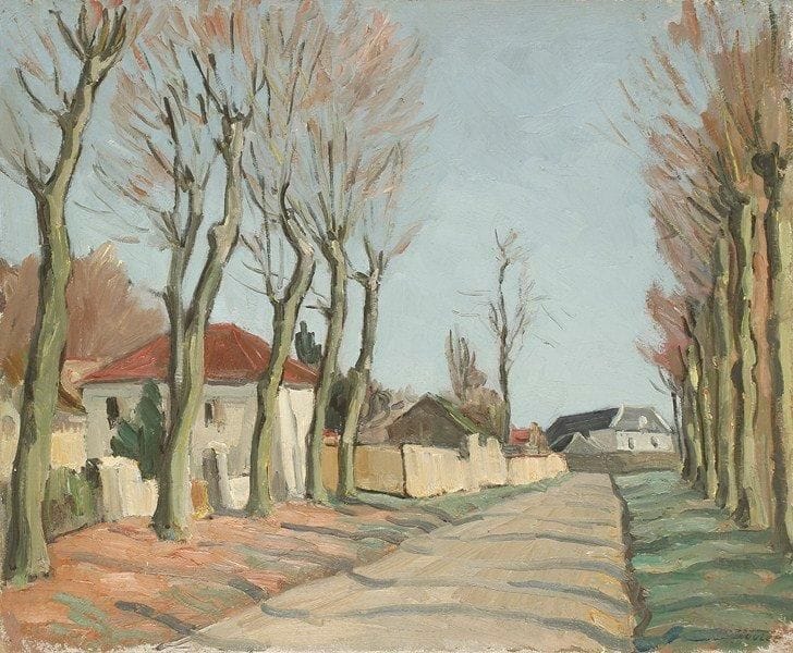 Louis-Edouard TOULET (1892-1967)
L'allée de platanes Huile sur toile Porte le cachet de la signature en bas à droite. 51 x 60 cm