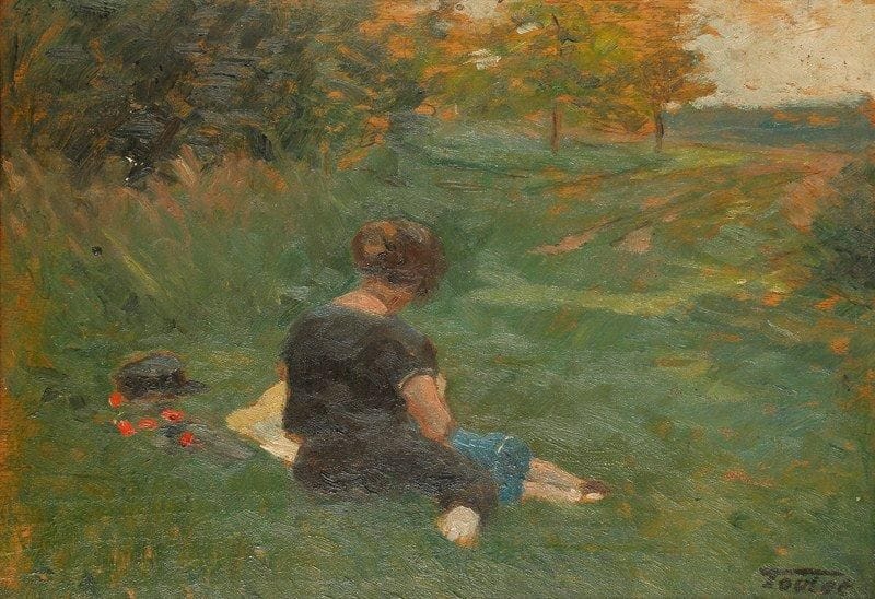 Louis-Edouard TOULET (1892-1967)
Le repos Huile sur panneau Porte le cachet de la signature en bas à droite. 23 x 33 cm