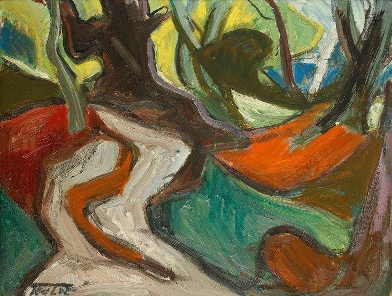 Louis-Edouard TOULET (1892-1967)
Le sous-bois Huile sur isorel Signée en bas à gauche. 27 x 35 cm