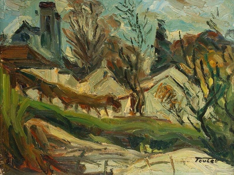 Louis-Edouard TOULET (1892-1967)
Paysage de campagne Huile sur carton Signée en bas à droite. 27 x 35 cm