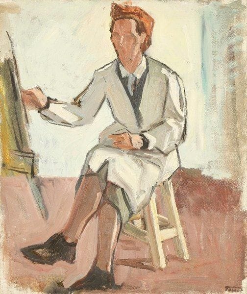 Louis-Edouard TOULET (1892-1967)
Peintre à son chevalet Huile sur toile Porte le cachet de la signature en bas à droite. 55 x 46 cm