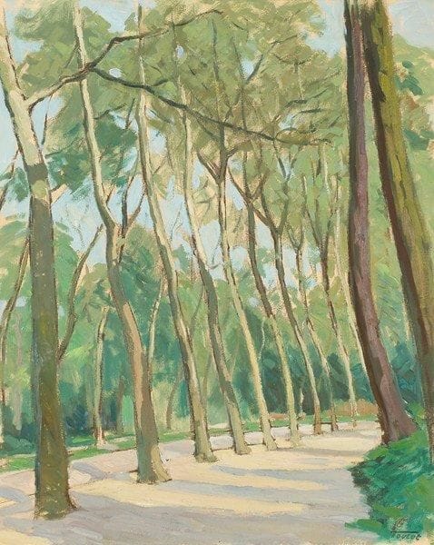 Louis-Edouard TOULET (1892-1967)
Chemin et allée d'arbres Huile sur papier Signée en bas à droite. 60 x 47 cm