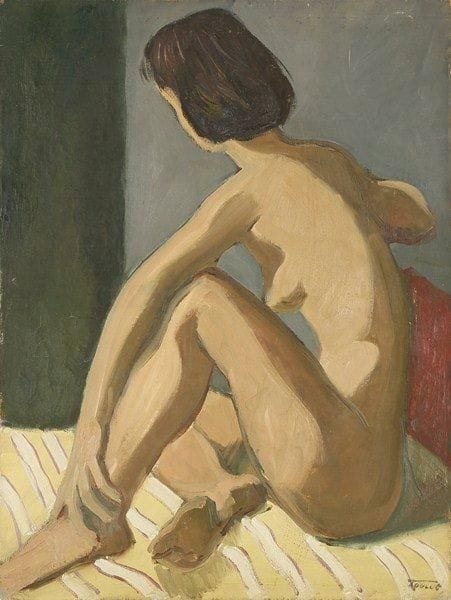 Louis-Edouard TOULET (1892-1967)
Femme nue assise Huile sur toile Porte le cachet de la signature en bas à droite. 61 x 46 cm