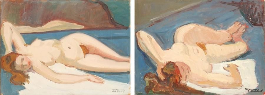 Louis-Edouard TOULET (1892-1967)
Femme nue allanguie Deux Huile sur panneau Porte le cachet de la signature en bas à droite. 24 x 33 cm chaque
