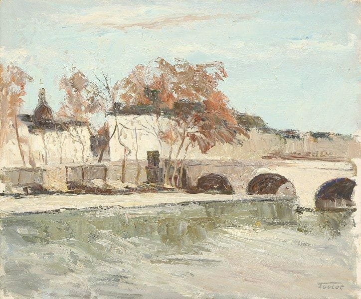 Louis-Edouard TOULET (1892-1967)
Paris, la Seine Huile sur carton Porte le cachet de la signature en bas à droite. 38 x 46 cm