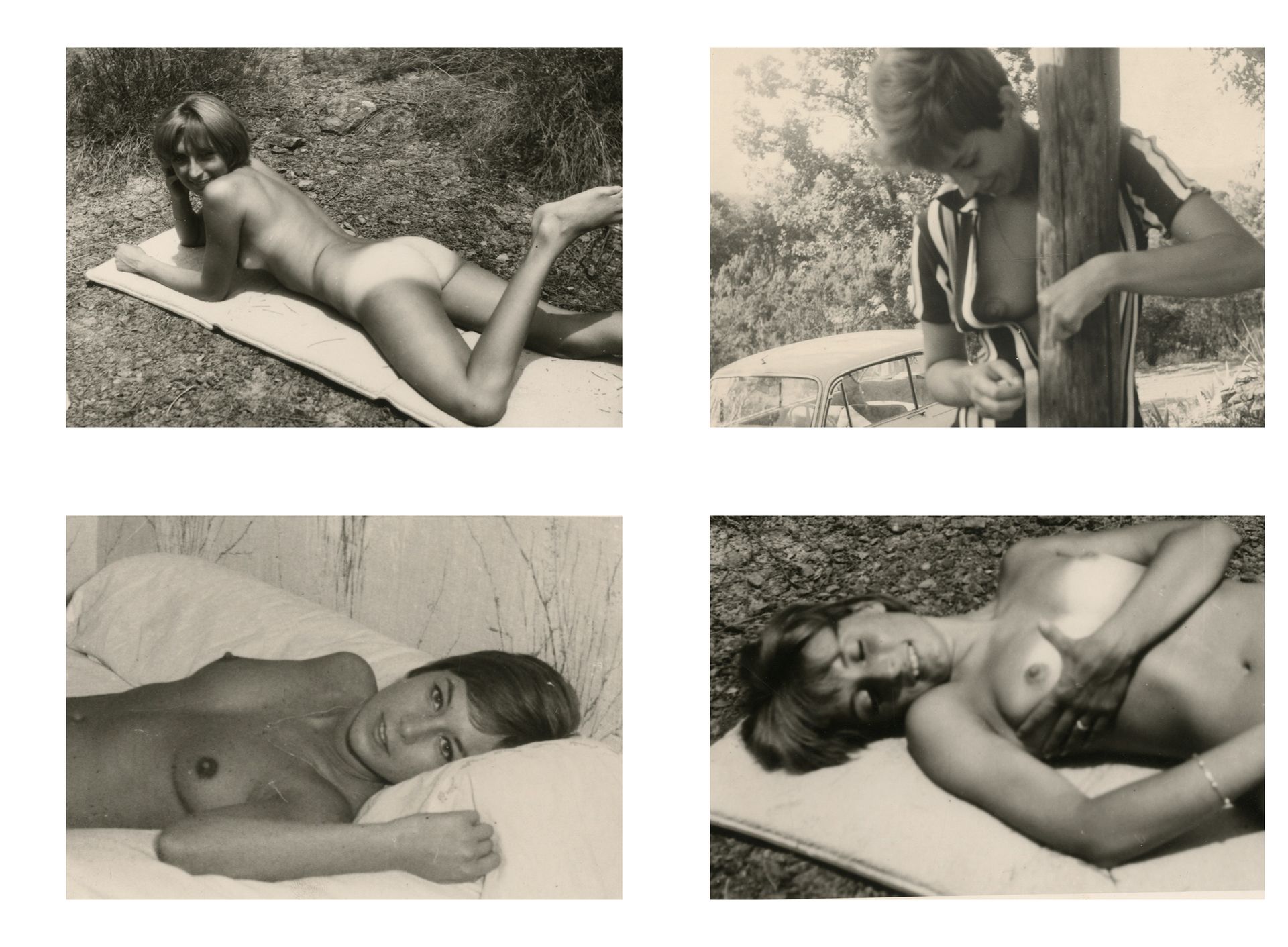 Unidentified photographer
Naturism, c. 1940-1950. 
47 vintage silver prints. 
Sizes : from 6,4 x 6,4 to 12,2 x 17,4 cm

These prints were probably made for the naturist magazine Vivre d'abord !