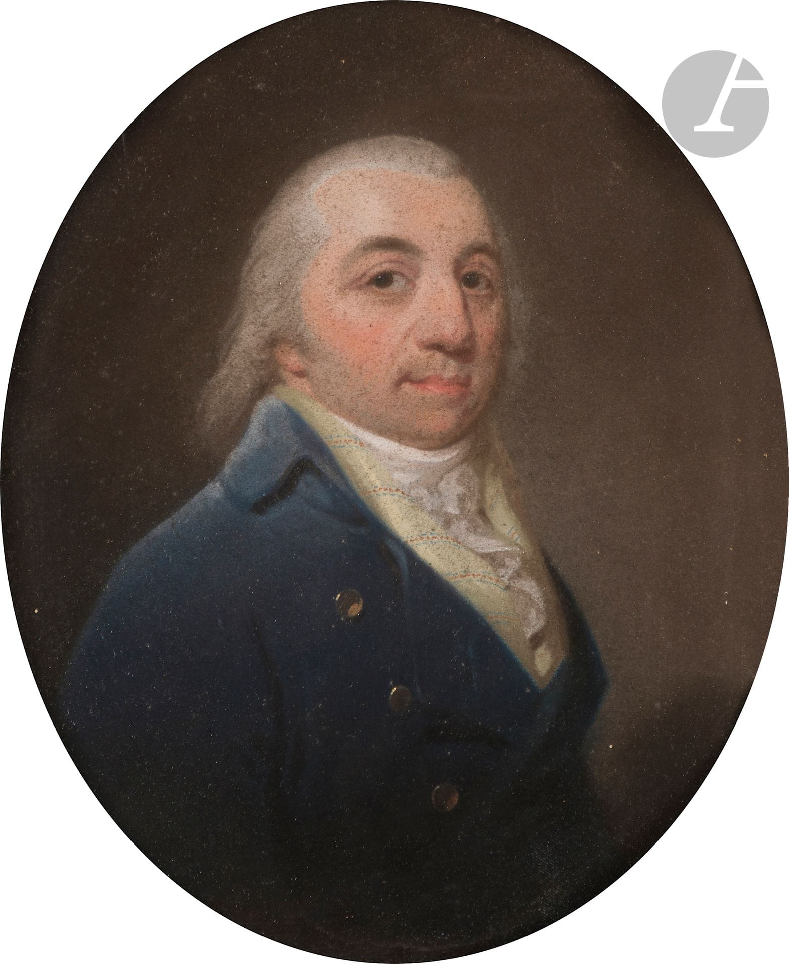 École FRANÇAISE de la fin du XVIIIe siècle
Portrait d’homme
Pastel
27 x 22 cm
