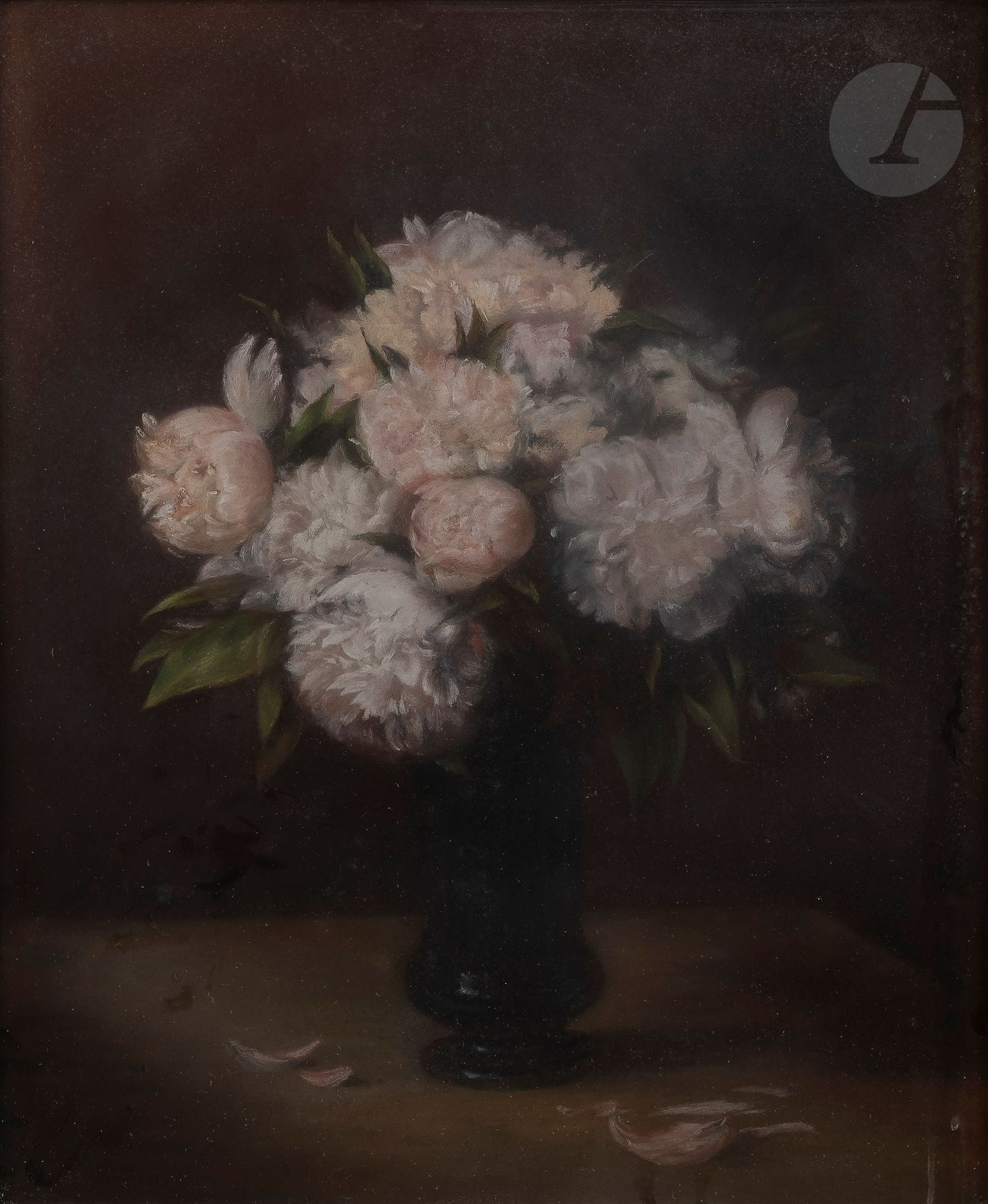 École FRANÇAISE du XIXe siècle
Bouquet de pivoine
Pastel sur vélin monté sur toile.
55 x 46 cm