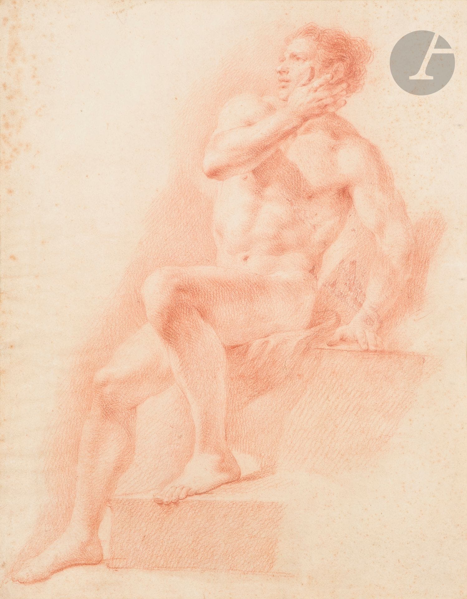 École ITALIENNE du XVIIIe siècle
Académie d’homme
Sanguine.
46 x 34,5 cm