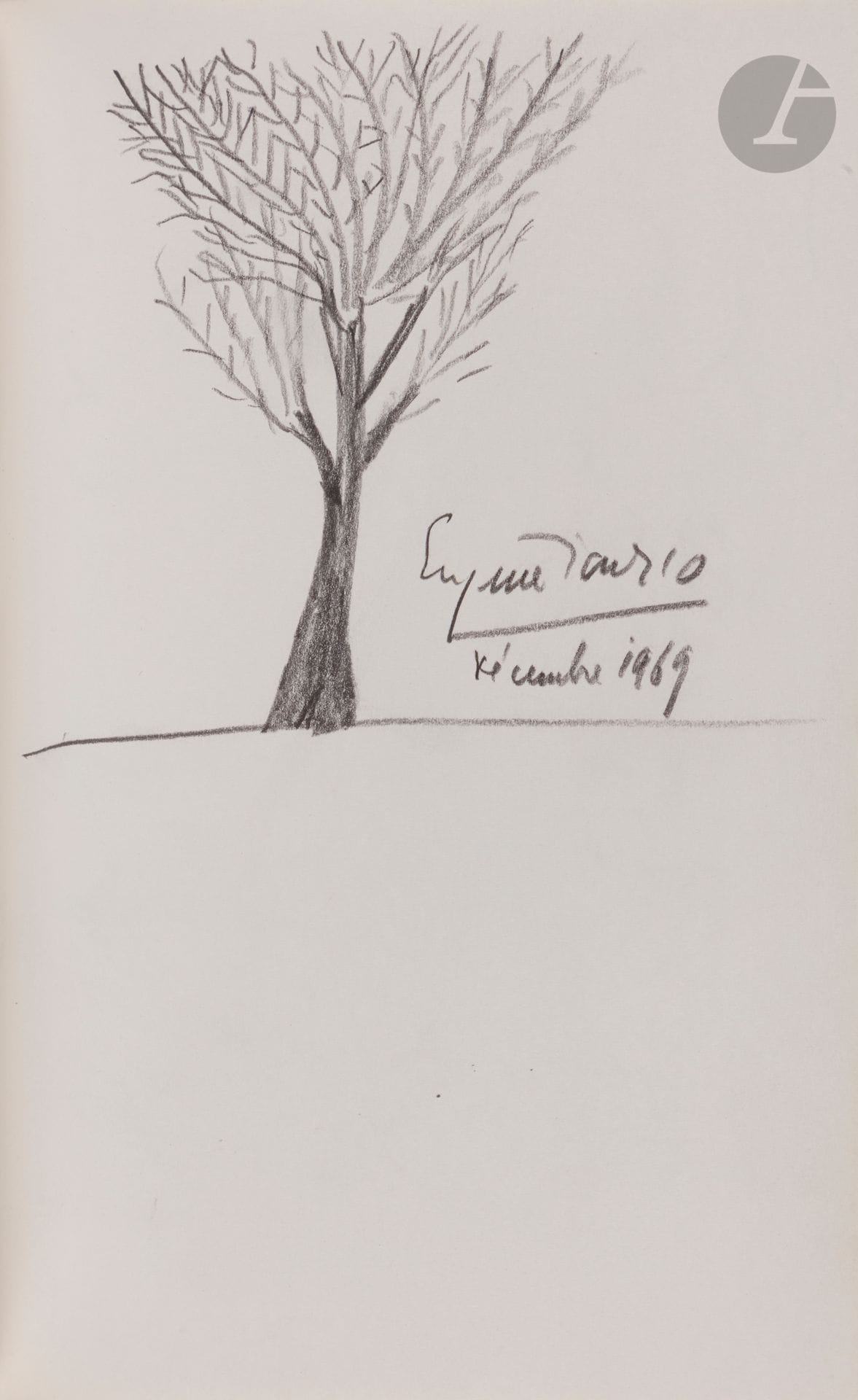 ALBUM ARBRES 1. In-8 maroquin havane, tranches dorées, étui. 137 ff.

130 dessins d’arbre, signés, certains avec commentaire autographe, 1967-1970, par Marcel Achard, Philippe Agostini, Robert André, Jean Anglade, Louis Aragon, Paul Arma, Christiaan Barnard, Jean-Louis Barrault, Michel Bataille, André Bay, Hervé Bazin, Marcel Béalu, Pierre Béarn, René Bezard, Henry Bonnier, Alphonse Boudard, Daniel Boulanger, Pierre Boulle, André Bourin, Jean Breton, Jacques Brosse, Annabel Buffet, Guy des Cars, André Castelot, Michel del Castillo, René duc de Castries, Jean Cayrol, Jean Chalon, André Chamson, Yvan Christ, Bernard Clavel, Georges Conchon, Jean-Paul Crespelle, Jean-Louis Curtis, Robert Debré, Joseph Delteil, Roland Dorgelès, Jean Duché, Pierre Dudan, Pierre Dumayet, Jean Dutourd, Georges Elgozy, Philippe Erlanger, Henri-Paul Eydoux, Jean Fayard, Nino Frank, Roger Frison-Roche, Yves Gandon, Bernard Gantner, Romain Gary, Pierre Gaxotte, Maurice Genevoix, Paul Guth, Eugène Ionesco, André Jolivet, Odette Joyeux, Marcel Jullian, Philippe Jullian, Alexandre Kalda, Joseph Kessel, Coretta Scott King, général Koenig, Armand Lanoux, Edmée de La Rochefoucauld, Jean Lartéguy, Auguste Le Breton, Louis Leprince-Ringuet, Jacques Le Roux, Jean de Malestroit, Félicien Marceau, Paul Meurisse, Serge Montigny, Louis Mountbatten of Burma, Gérard Mourgue, Pierre Moustiers, Henri Muller, prince Napoléon, Charles Orengo, Jean Orieux, Jean et Wladimir d’Ormesson, Étienne Perrot, Vladimir Pozner, colonel Rémy, François Ribadeau-Dumas, Jacques de Ricaumont, Quentin Ritzen, Christine de Rivoyre, Robert Sabatier, Cécil Saint-Laurent, Thérèse de Saint-Phalle, Michel de Saint-Pierre, Samivel, Henri Sauguet, Marcel Schneider, Pierre Sipriot, Philippe Sollers, André Soubiran, Peter Townsend, Elsa Triolet, Pasteur Vallery-Radot, Paul Vialar, Georges Wakhévitch, Louise Weiss, etc. Et textes seuls par Jacques de Bourbon-Busset, Julien Green et Marie Mauron.