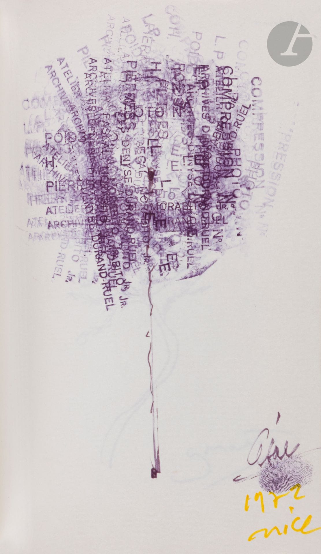 ALBUM ARBRES 6. In-8 maroquin havane, tranches dorées, étui. 148 ff.

148 dessins d’arbre, signés, certains avec commentaire autographe, 1971-1972, par Philippe Alexandre, Mathé Altery, Jacques-Pierre Amette, François Balsan, Maurice Baquet, Raymond Bellour, Jacques Benoist-Méchin, Juliette Benzoni, José Bergamin, Erwan Bergot, Suzanne Blum, Boileau et Narcejac, Roger Caratini, Carven, César, Maurice Chapelan, Jacques Chessex, Yvonne Clech, Carlo Coccioli, Jeanne Cressange, Michel Déon, Louis Ducatel, Etiemble, Remo Forlani, Max-Pol Fouchet, Christian Fouchet, les Frères ennemis, Claude et Simone Gallimard, Roger Garaudy, Jean Gattegno, Armand Gatti, Serge Groussard, Frédérique Hébrard, Pierre Hiégel, Roger Ikor, Jacques Lacarrière, René Laurentin, Nadia Léger, Lewigue, Francis Lopez, Pierre Louki, Jean-René Major, Jean Marcenac, Renaud Matignon, Pierre Mertens, Alain Mimoun, Paul Misraki, Ryuji Nagatsuka, Jean Nohain, Françoise Parturier, Louis Pauwels, Carlo Pellicer, Michel Piccoli, Georges Pillement, Roger Rabiniaux, Pierre-Jean Rémy, Angelo Rinaldi, R.P. Riquet, Jean Roudaut, Claude Roy, Yves Sandre, Alexandre Sanguinetti, Nathalie Sarraute, Boris Schreiber, Raymond Souplex, Georges Spillman, Salah Stétié, Louis Terrenoire, Guy Trejan, Frédérick Tristan, Louis Velle, André Verdet, Christian Zuber, etc.