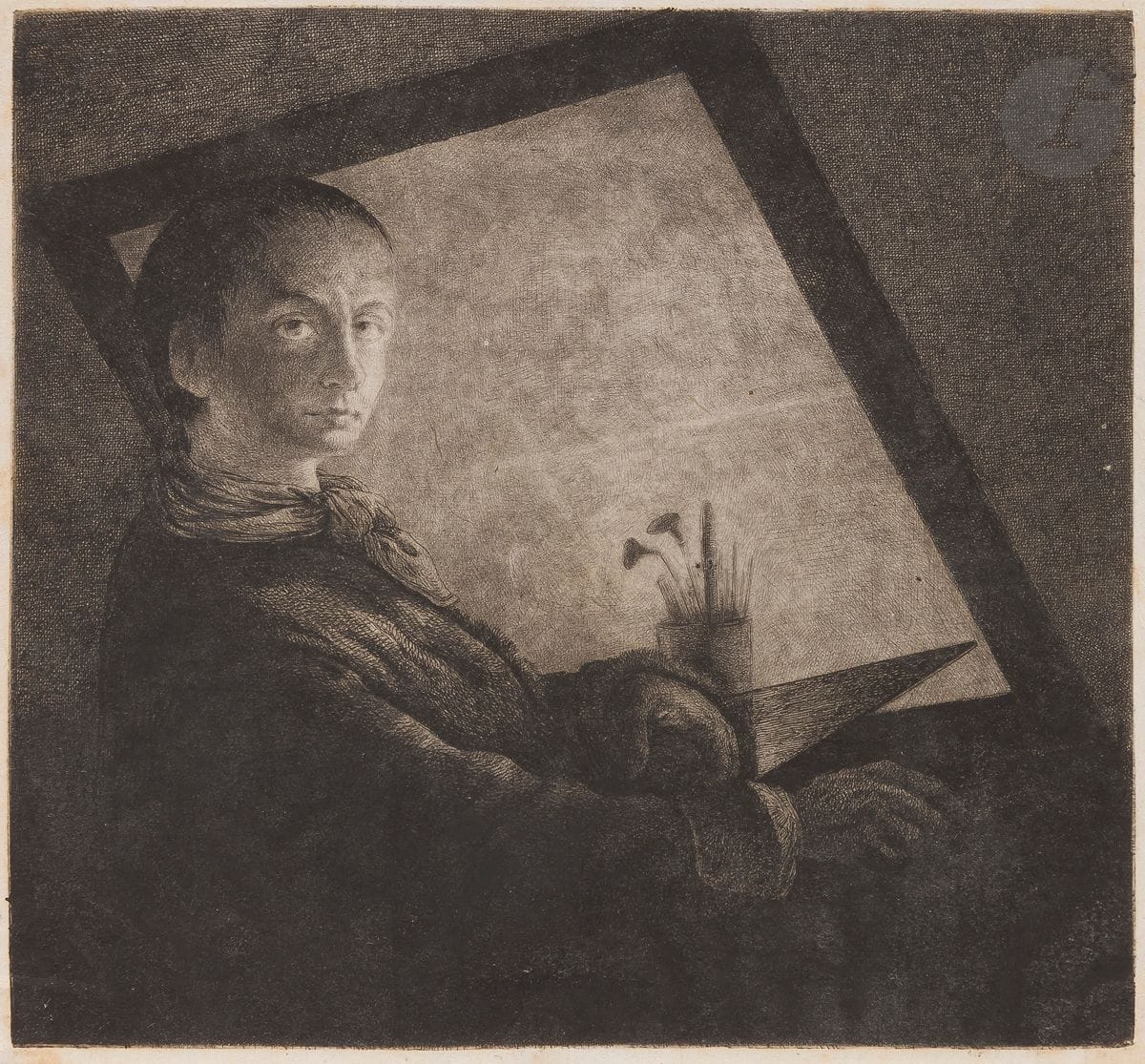 Jean-Pierre Norblin de la Gourdaine (1745-1830)
Sujets divers. Un album grand in-fol. [310 x 430] contenant 48 pl. (dont les deux autoportraits). Eau-forte (une avec manière noire). Formats divers. Belles épreuves sur différents papiers. Petites marges à la plupart.
