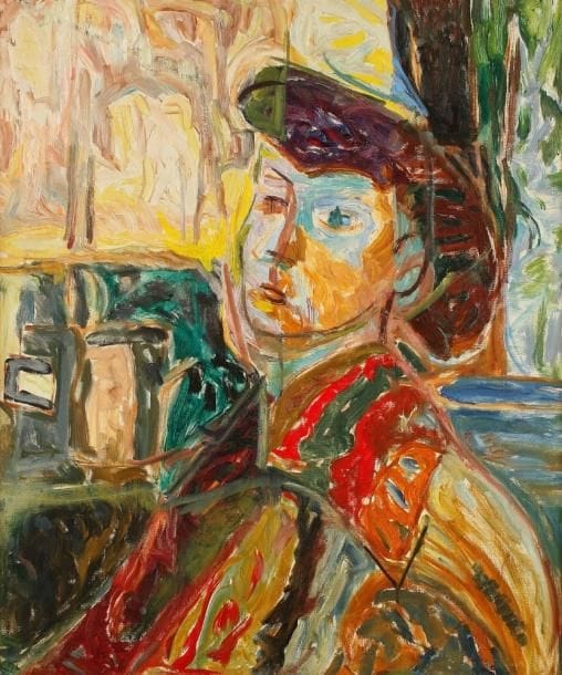 LUTKA - PINK (1906 - 1998)
Autoportrait, vers 1947. Huile sur toile. Porte le cachet de la signature au dos. 53 x 45 cm