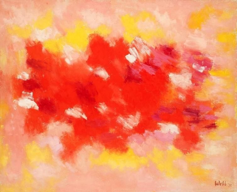 Mary WEBB [américaine] (1901 - 1958)
Incandessance, 1958. Huile sur toile. Signée et datée en bas à droite. 65 x 81 cm. Provenance: Galerie Creuze, Paris