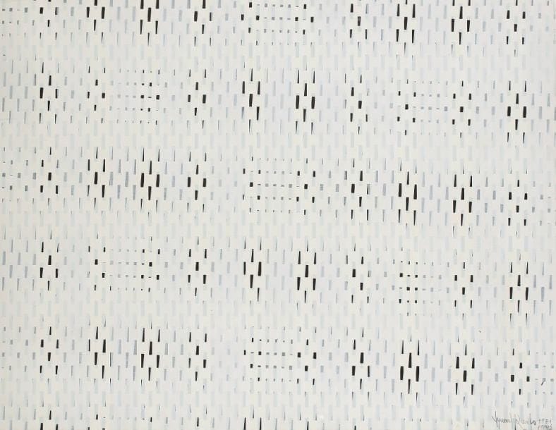 Juvenal RAVELO [vénézuélien] (né en 1934)
Lumière fragmentée, 1981. Gouache. Signée et datée en bas à droite. 50 x 65 cm