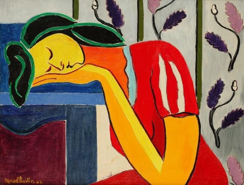 Marcel BURTIN (1902 - 1979)
Jeune fille au repos, 1944. Huile sur toile. Signée et datée en bas à gauche. 50 x 65 cm