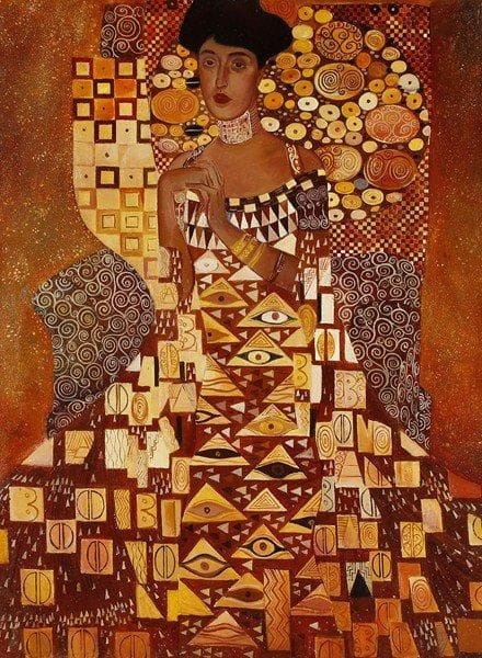 A. ISAEVA
Muse d'après KLIMT, 1994. Huile sur toile.Signée, datée et titrée au dos.. 46 x 77 cm