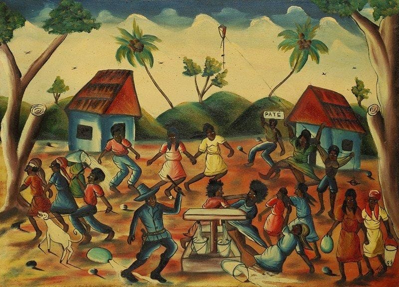 A. JOSEPH
Village africain. Huile sur toile.Signée en bas à droite.. 76 x 56 cm