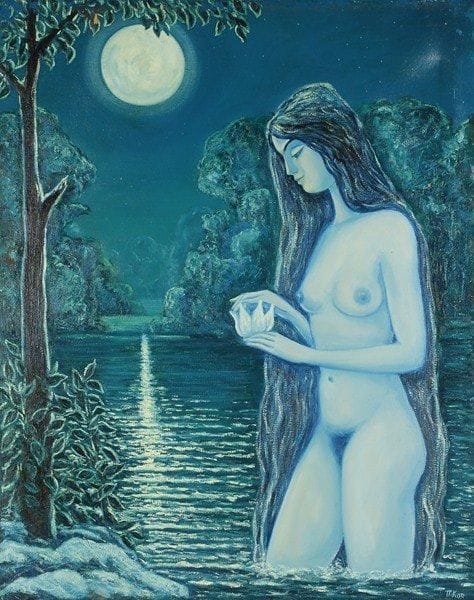 P. KOROBKOV
Jeune file la nuit, 1994. Huile sur toile.Signée en bas à droite. Signée, datée et titrée au dos.73 x 92 cm
