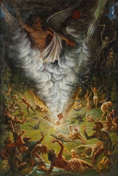 I.V MASLOV
Apollon, 1989. Huile sur toile.Signée, datée et titrée au dos.. 64 x 44 cm