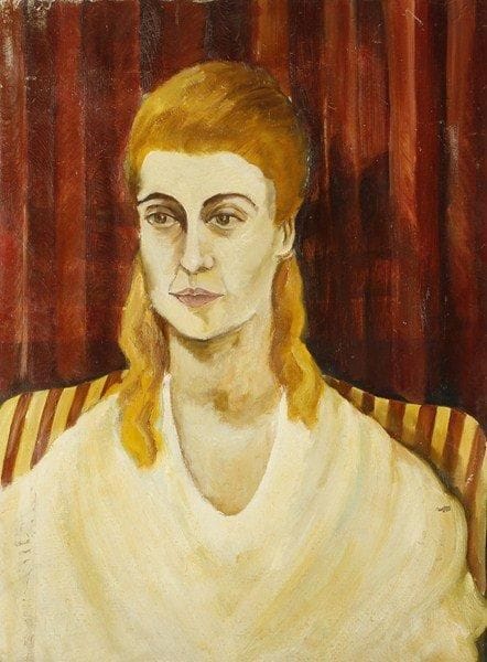 ÉCOLE MODERNE
Portrait de femme. Huile sur toile.Non signée.. (accidents). 72 x 54 cm