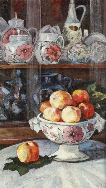 K. OREKHOVA
Fruits. Huile sur toile.Signée et titrée au dos.. 74 x 45 cm