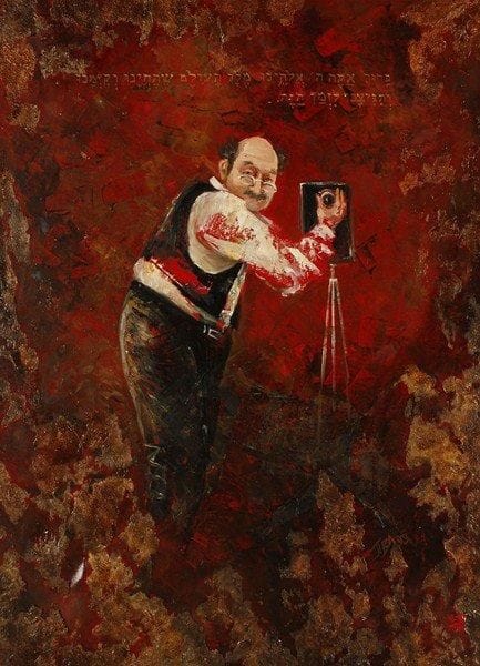 V.A PARANIN
Le photographe Zhorrik, 1993. Huile sur toile.Signée, datée et titrée au dos.. (accidents). 80 x 60 cm
