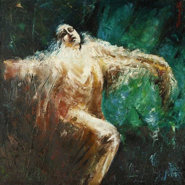 V.A PARANIN
Oxana, 1991. Huile sur toile.Signée en haut à droite. Signée, datée et titrée au dos.70 x 70 cm