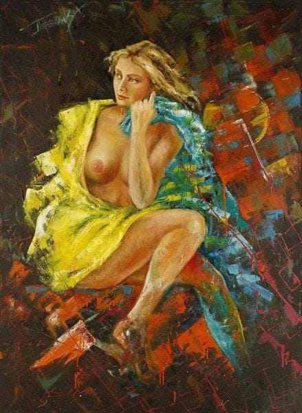 V.A PARANIN
Sonnet au cheveux dorés, 1992. Huile sur toile.Signée en haut à gauche. Signée, datée et titrée au dos.120 x 85 cm