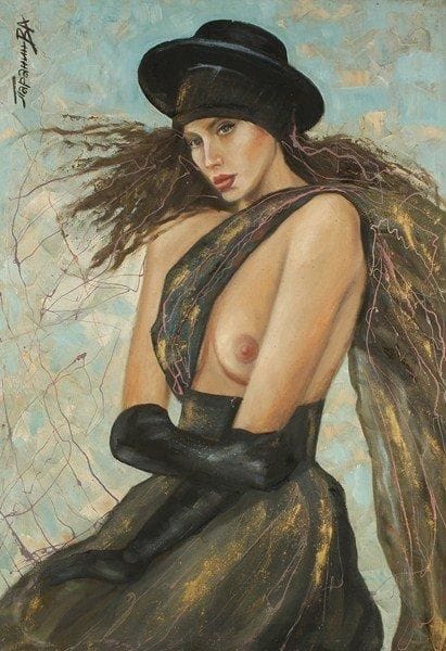 V.A PARANIN
Agrippine, 1993. Huile sur toile.Signée en haut à gauche. Signée, datée et titrée au dos.100 x 70 cm