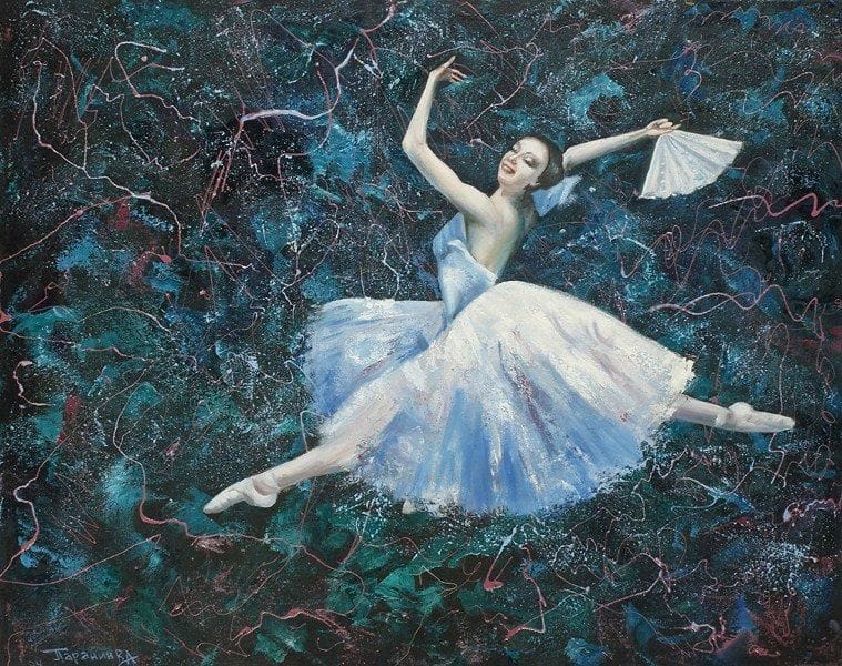 V.A PARANIN
Étude sur la musique de Tchaïkovski, 1994. Huile sur toile.Signée et datée en bas à droite. Signée, datée et titrée au dos.75 x 95 cm