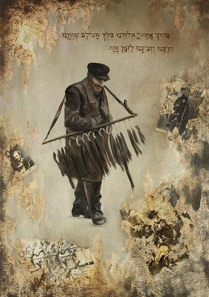 V.A PARANIN
Le vendeur. Huile sur toile.Signée et titrée au dos.. 100 x 70 cm