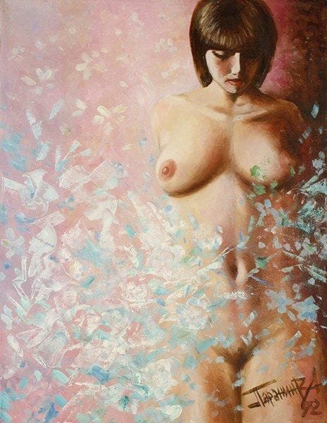 V.A PARANIN
Diane, 1992. Huile sur toile.Signée et datée en bas à droite. Datée et titrée au dos.92 x 71 cm