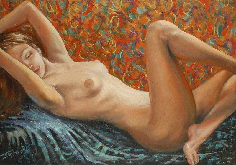 V.A PARANIN
Nu, 1993. Huile sur toile.Signée en bas à gauche. Signée, datée et titrée au dos.70 x 100 cm
