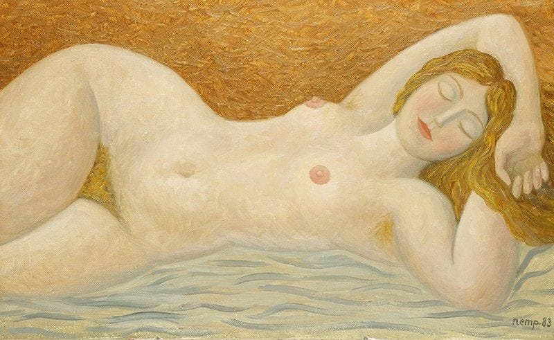 A.I PETRENKO
Anastasie, 1983. Huile sur toile.Signée et datée en bas à droite. Signée, datée et titrée au dos.88 x 74 cm