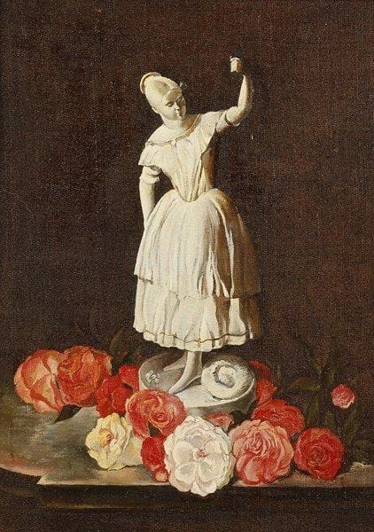 ÉCOLE RUSSE
Ballerine. Huile sur toile.Signée et titrée au dos. Signature illisible. 59 x 43 cm