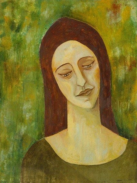 ÉCOLE RUSSE
Portrait de femme. Huile sur toile.Non signée.. 61 x 46 cm
