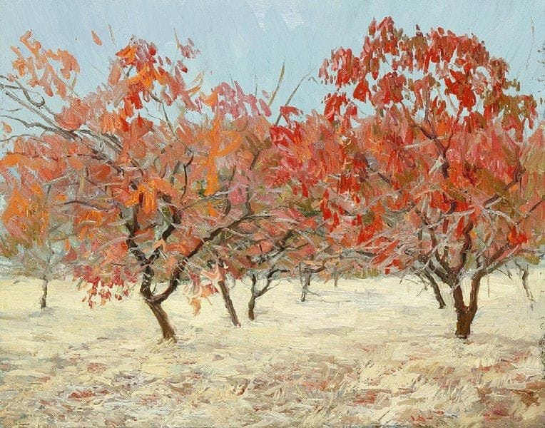 D.U SLASCHININ
L'automne. Huile sur toile.Signée et titrée au dos.. 40 x 50 cm