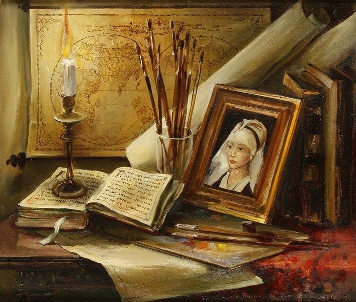 N. TEREKHOV
Nature à la bougie, 1991. Huile sur toile.Signée et datée en bas à droite. Signée, datée et titrée au dos.62 x 72 cm