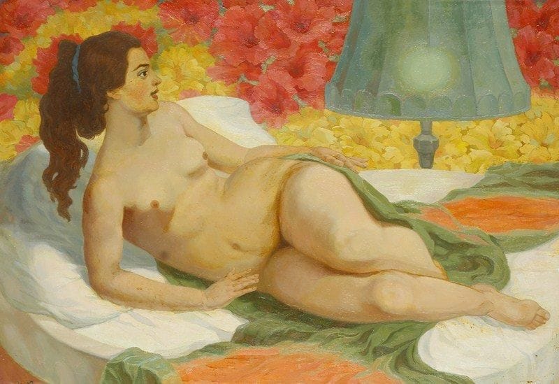 U. EVDOKIMOV
Nu. Huile sur toile. Signée et titrée au dos.55 x 80 cm